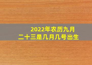 2022年农历九月二十三是几月几号出生