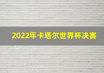 2022年卡塔尔世界杯决赛