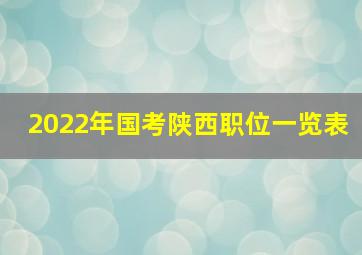 2022年国考陕西职位一览表