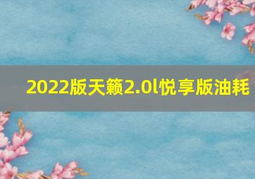 2022版天籁2.0l悦享版油耗