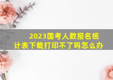 2023国考人数报名统计表下载打印不了吗怎么办