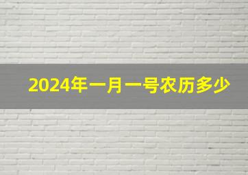 2024年一月一号农历多少