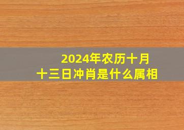 2024年农历十月十三日冲肖是什么属相