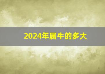 2024年属牛的多大