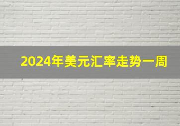 2024年美元汇率走势一周