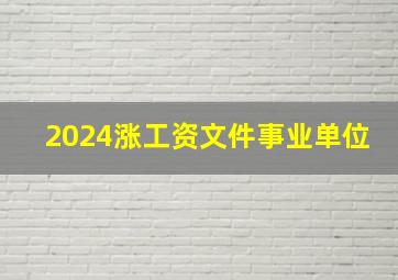 2024涨工资文件事业单位