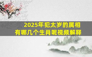 2025年犯太岁的属相有哪几个生肖呢视频解释