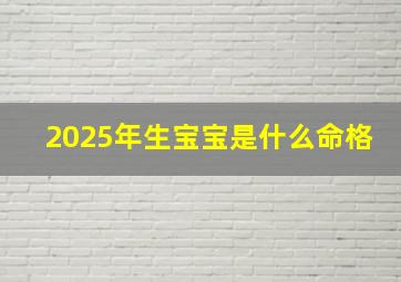 2025年生宝宝是什么命格