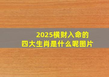 2025横财入命的四大生肖是什么呢图片