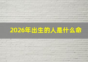 2026年出生的人是什么命