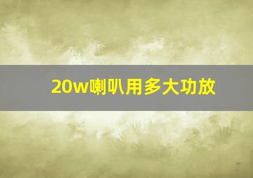 20w喇叭用多大功放