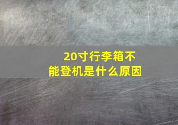 20寸行李箱不能登机是什么原因