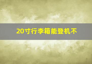 20寸行李箱能登机不