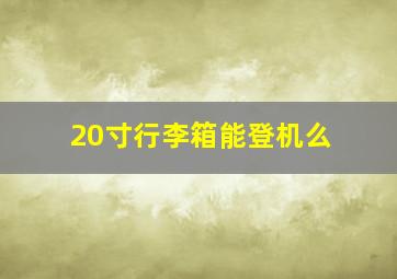 20寸行李箱能登机么