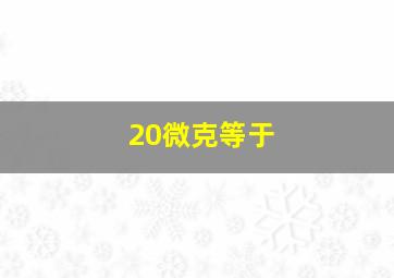 20微克等于