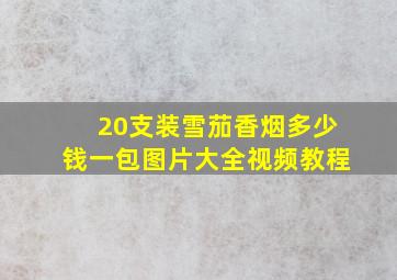 20支装雪茄香烟多少钱一包图片大全视频教程