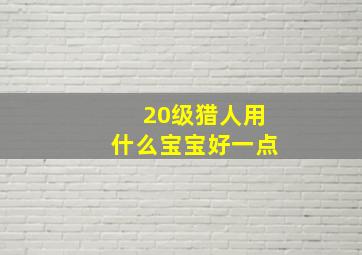 20级猎人用什么宝宝好一点