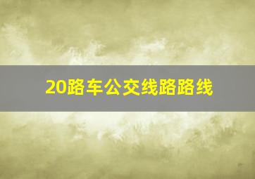 20路车公交线路路线