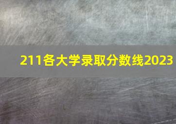 211各大学录取分数线2023