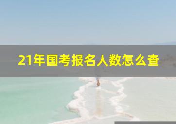 21年国考报名人数怎么查