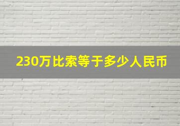 230万比索等于多少人民币