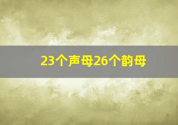 23个声母26个韵母