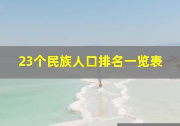 23个民族人口排名一览表