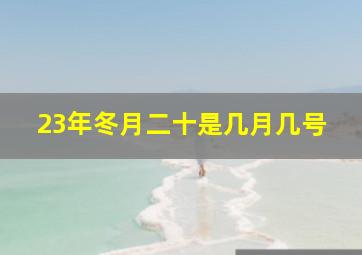 23年冬月二十是几月几号