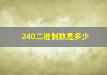 240二进制数是多少