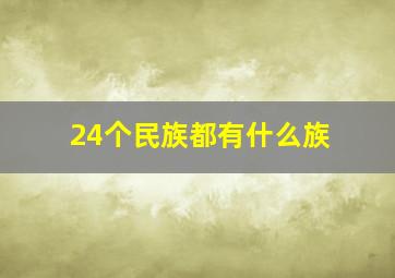 24个民族都有什么族