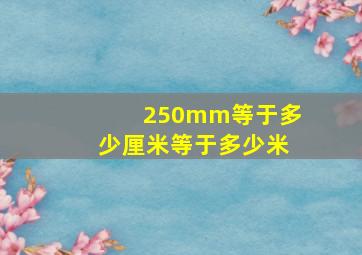 250mm等于多少厘米等于多少米