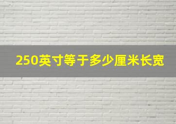 250英寸等于多少厘米长宽