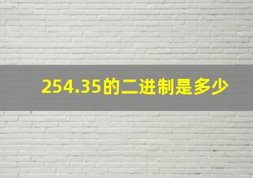 254.35的二进制是多少