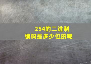 254的二进制编码是多少位的呢