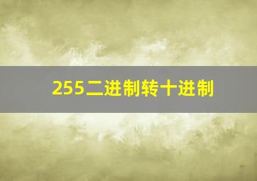 255二进制转十进制