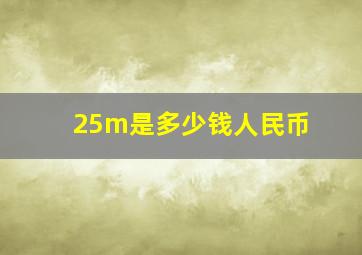 25m是多少钱人民币