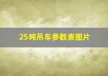 25吨吊车参数表图片