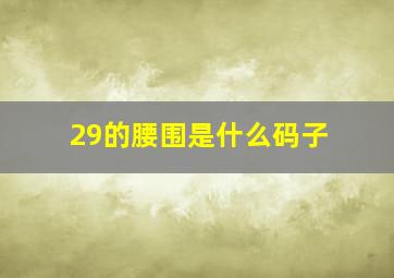 29的腰围是什么码子