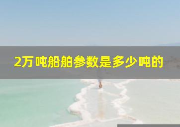 2万吨船舶参数是多少吨的