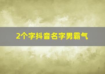 2个字抖音名字男霸气