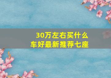 30万左右买什么车好最新推荐七座