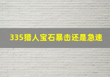 335猎人宝石暴击还是急速