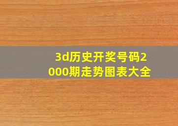 3d历史开奖号码2000期走势图表大全