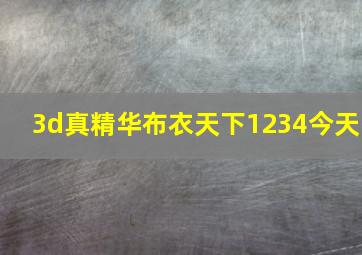 3d真精华布衣天下1234今天