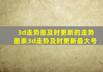 3d走势图及时更新的走势图表3d走势及时更新最大号