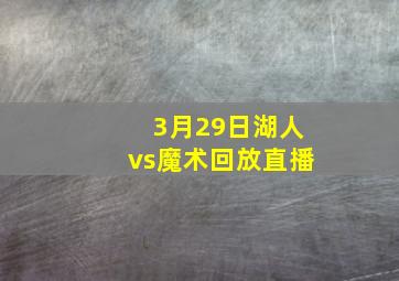 3月29日湖人vs魔术回放直播