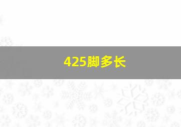 425脚多长