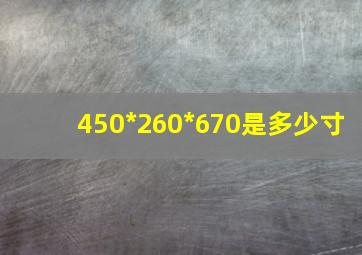 450*260*670是多少寸