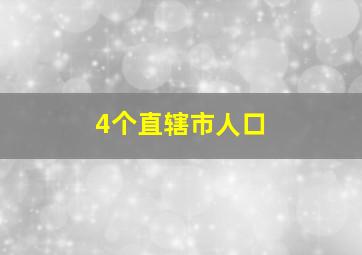 4个直辖市人口