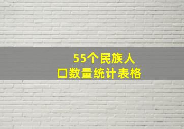 55个民族人口数量统计表格